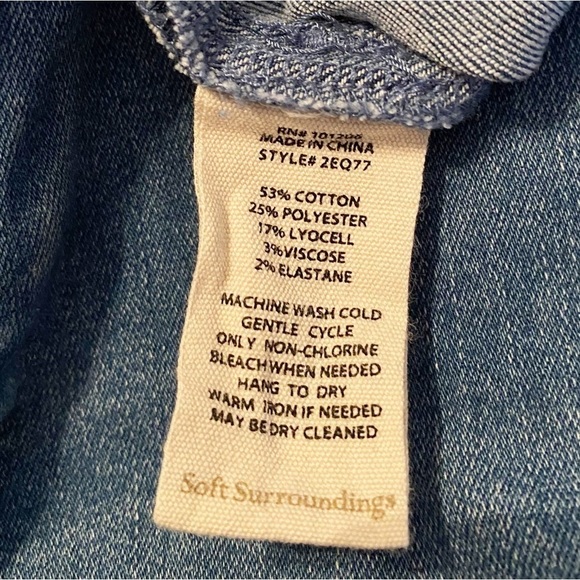 Soft Surroundings Supremely Soft Pull On Skinny Blue Jeans - Medium - Picture 5 of 13